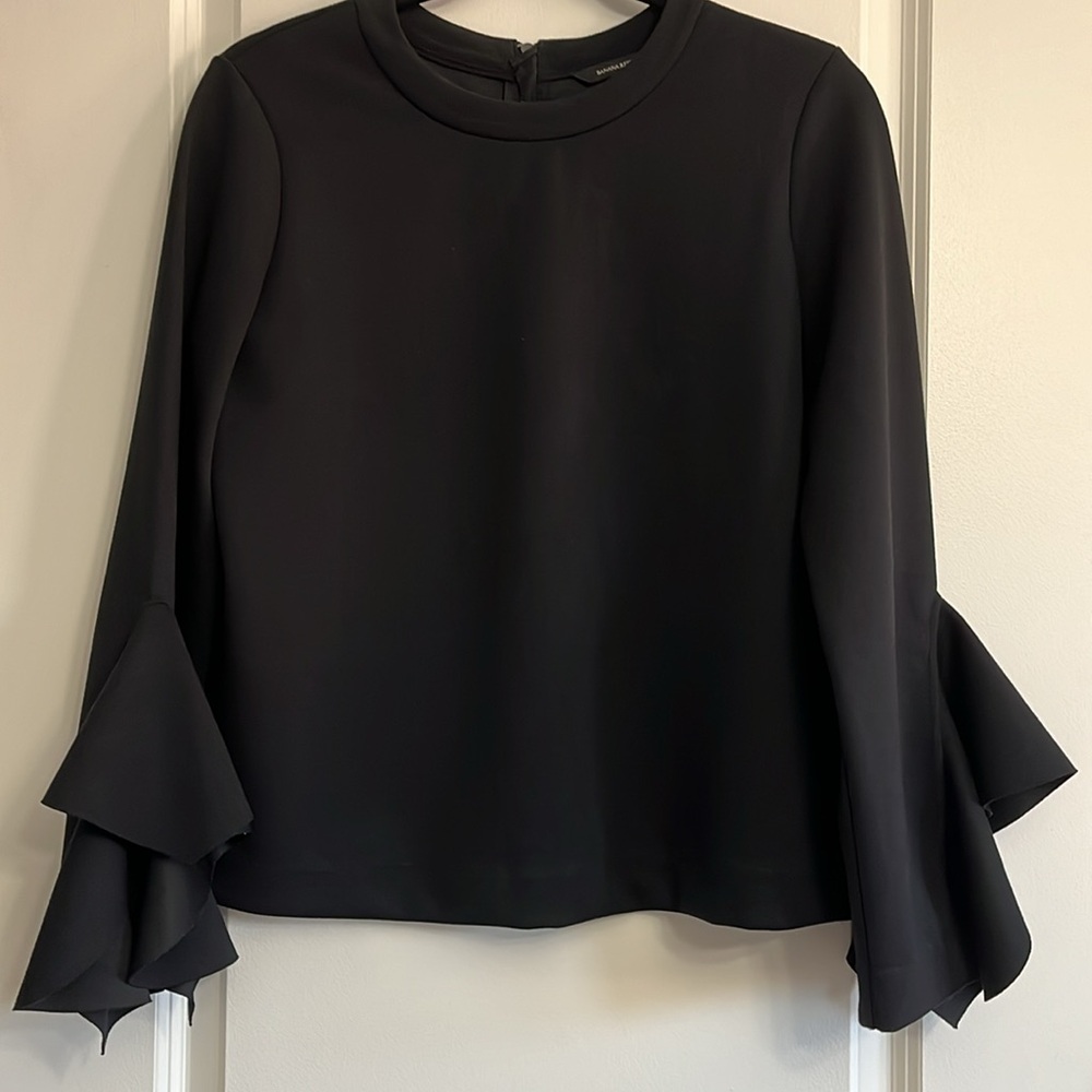 Banana Republic black top with bell sleeves size small